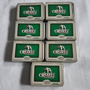 7 Grizzly Snuff Collectible Tin American Snuff Co. all with Books & Felt Inserts